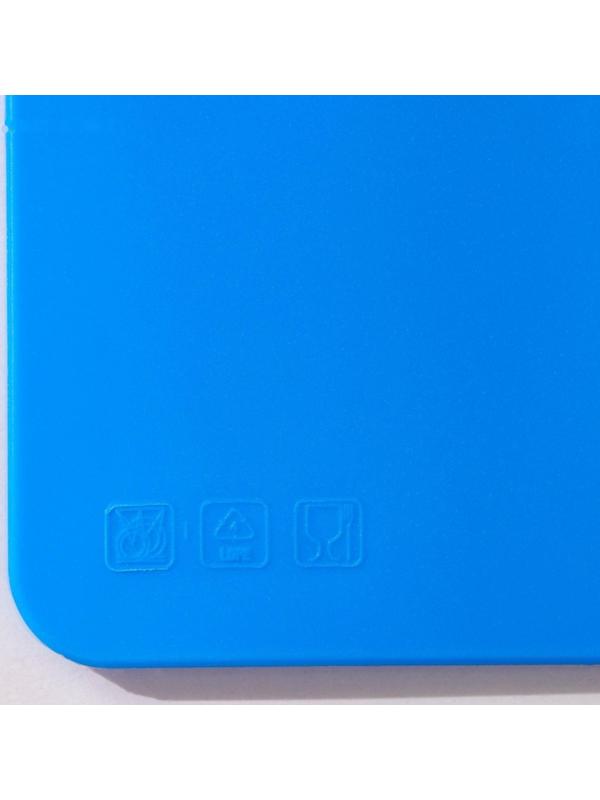 Доска разделочная «Эко», 34×24×0,2 см, прямоугольная, цвет голубой