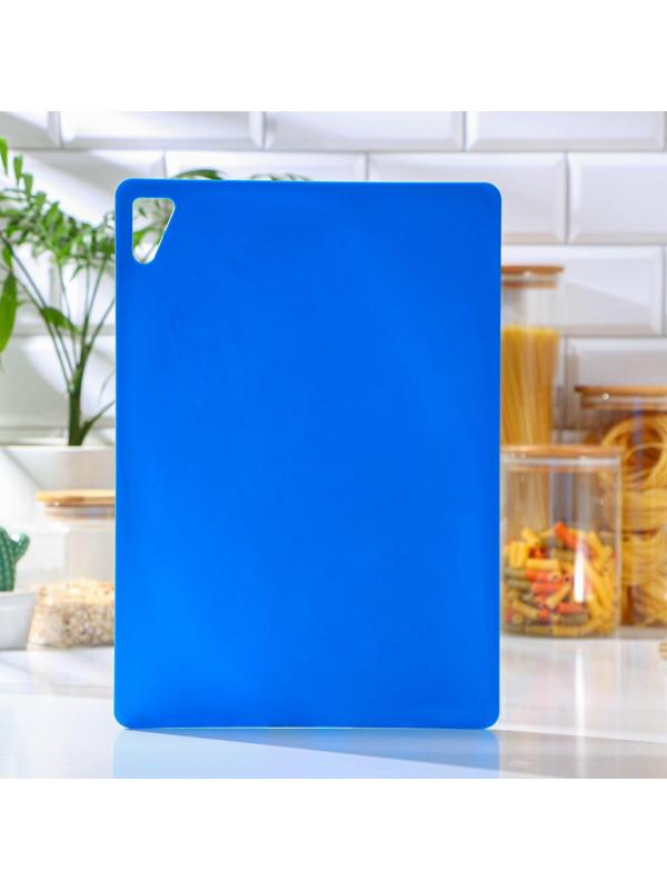 Доска разделочная «Эко», 34×24×0,2 см, прямоугольная, цвет голубой