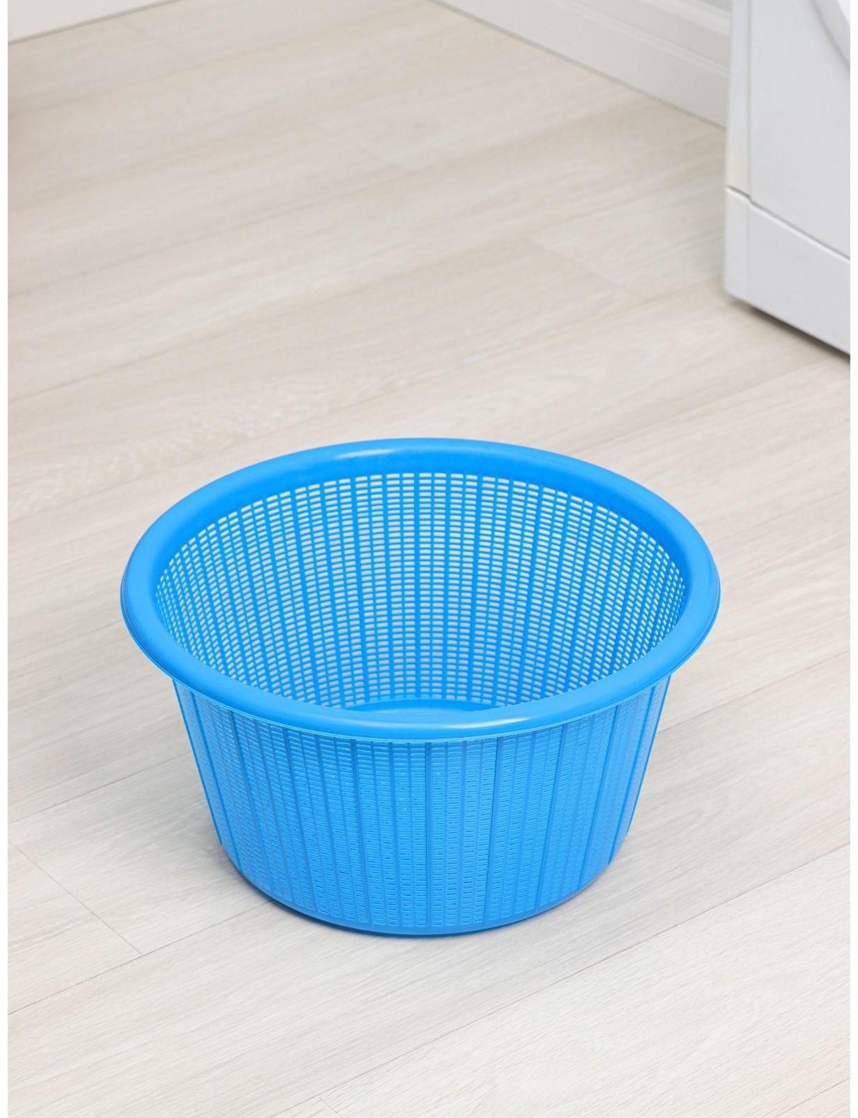 Корзина для белья без крышки, 22 л, d=37 см, h=21 см, цвет микс