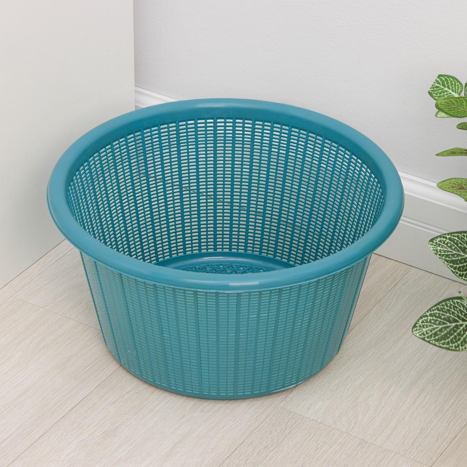 Корзина для белья без крышки, 22 л, d=37 см, h=21 см, цвет микс