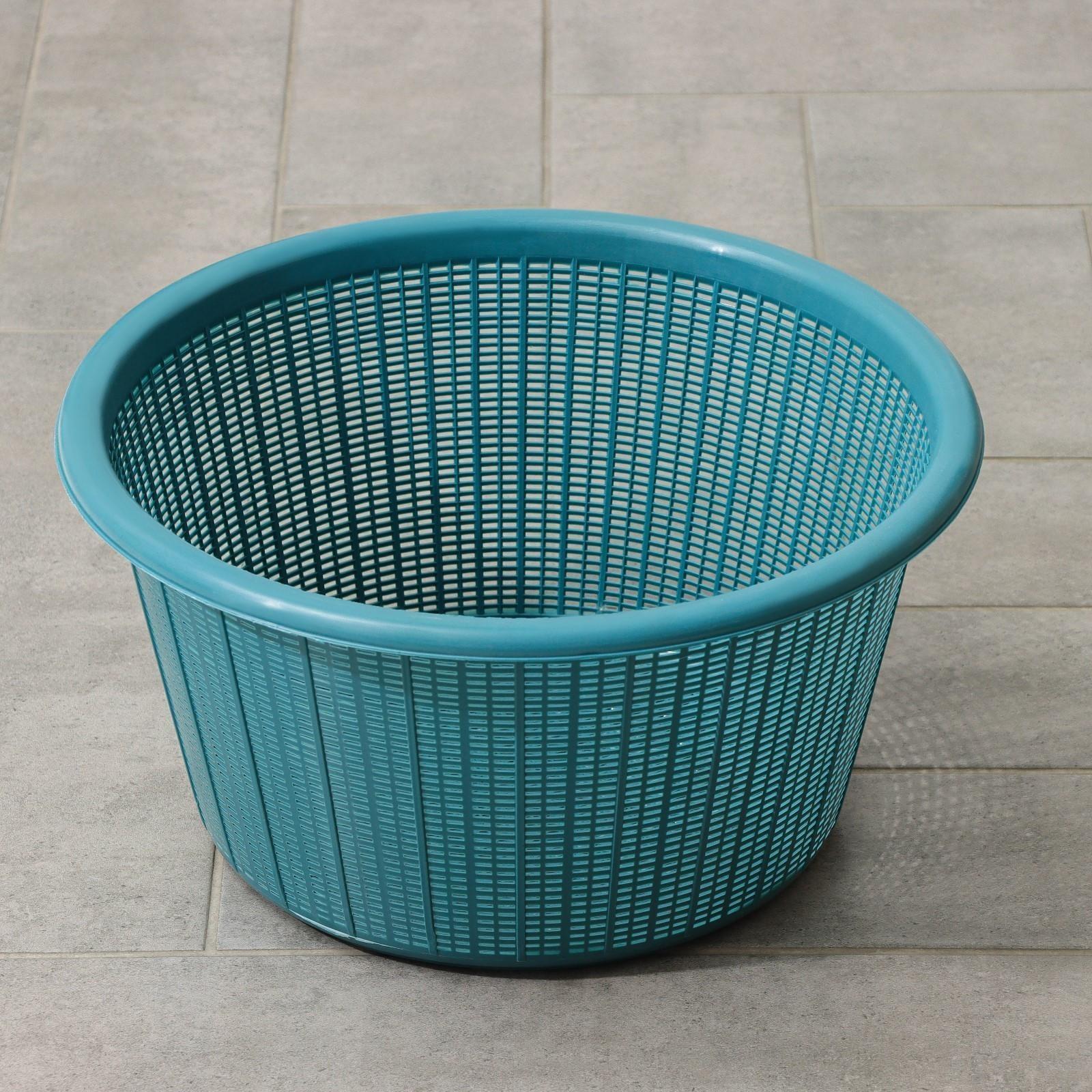 Корзина для белья без крышки, 22 л, d=37 см, h=21 см, цвет микс