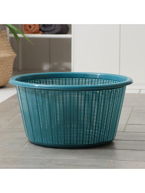 Корзина для белья без крышки, 22 л, d=37 см, h=21 см, цвет микс