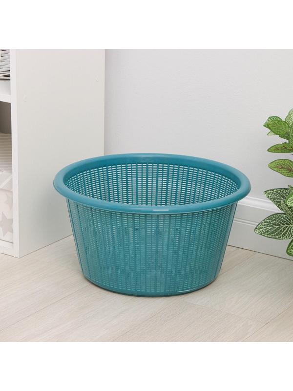 Корзина для белья без крышки, 22 л, d=37 см, h=21 см, цвет микс