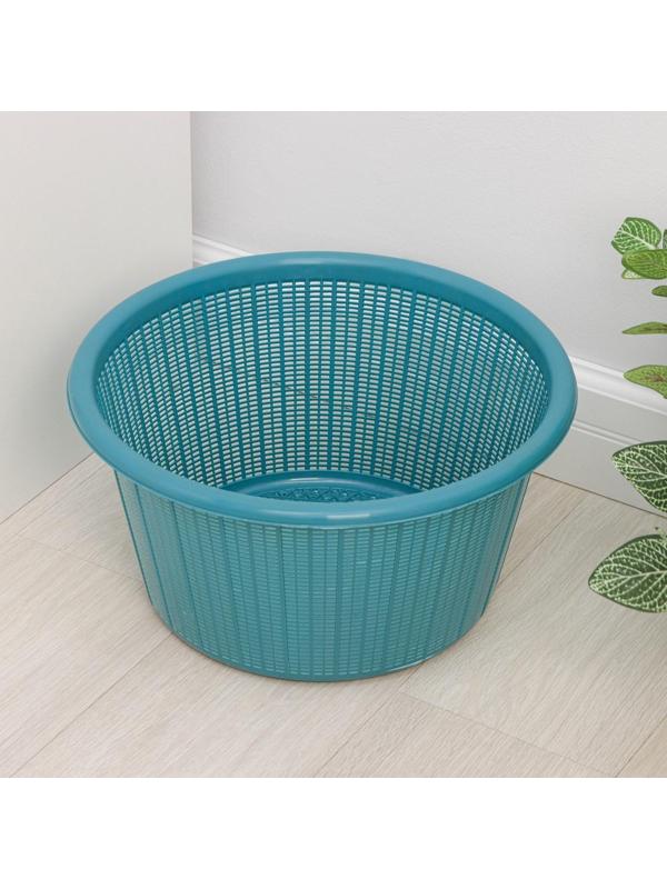 Корзина для белья без крышки, 22 л, d=37 см, h=21 см, цвет микс