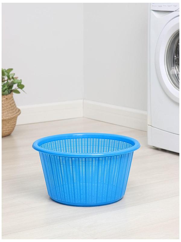 Корзина для белья без крышки, 22 л, d=37 см, h=21 см, цвет микс