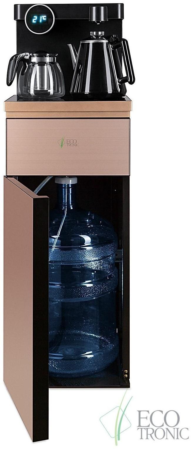 Кулер с чайным столиком Ecotronic TB12-LNR, только нагрев, 1000 Вт, золотой