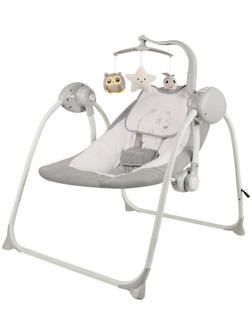 Электронные качели STAR, серый, с адаптером, п/у, 12мелодий., 5 скоростей, москитка