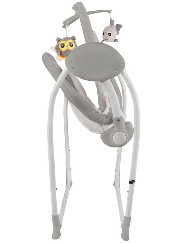 Электронные качели STAR, серый, с адаптером, п/у, 12мелодий., 5 скоростей, москитка