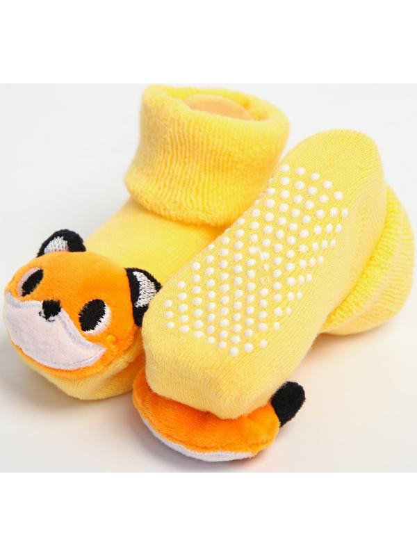 Набор носочки - погремушки «Лисята», 2 шт