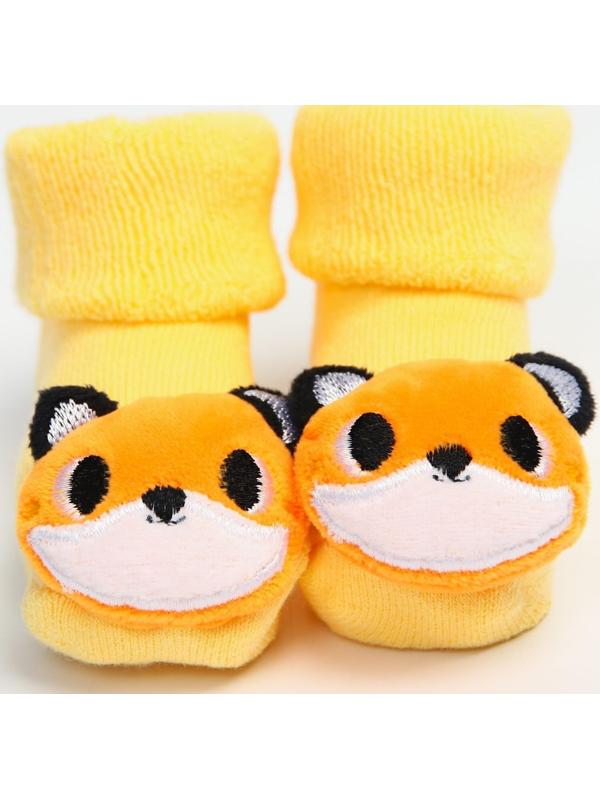 Набор носочки - погремушки «Лисята», 2 шт