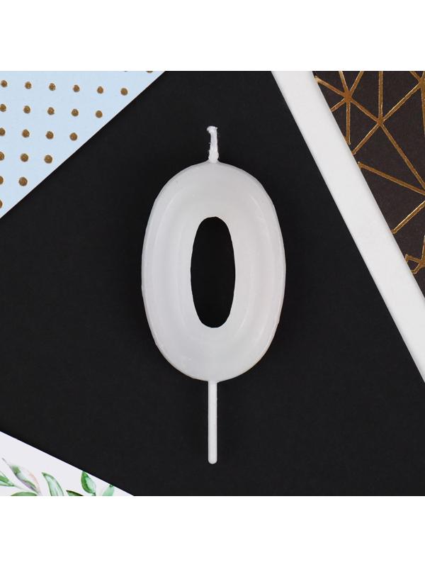 Свеча в торт цифра «0», разноцветная