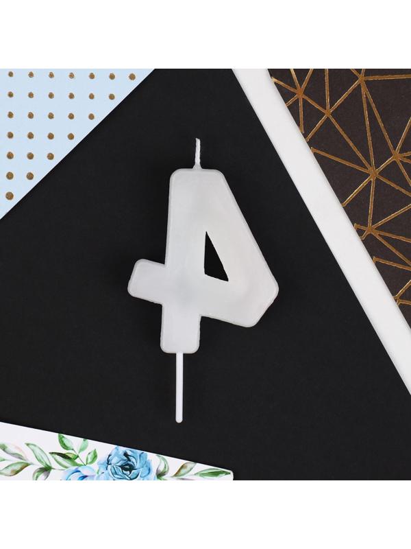 Свеча в торт цифра «4», разноцветная