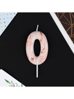 Свеча-цифра в торт «0», мрамор