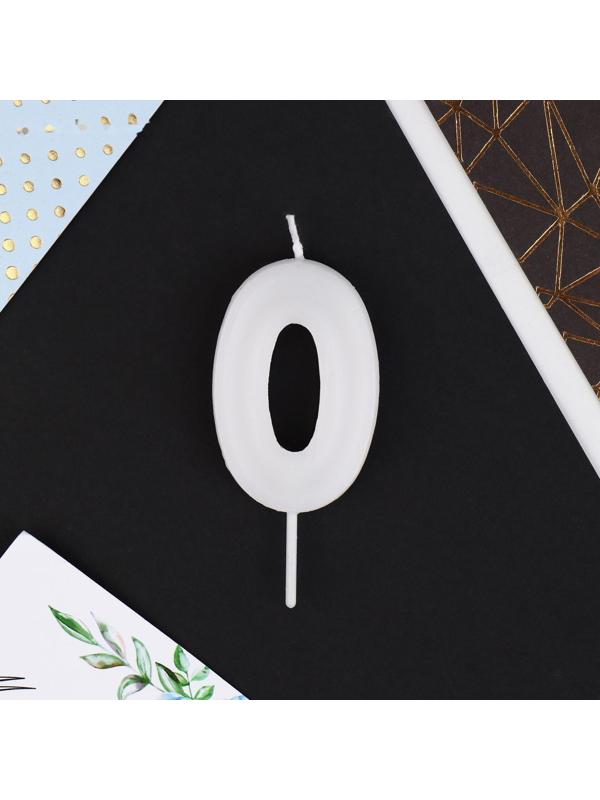 Свеча-цифра в торт «0», мрамор