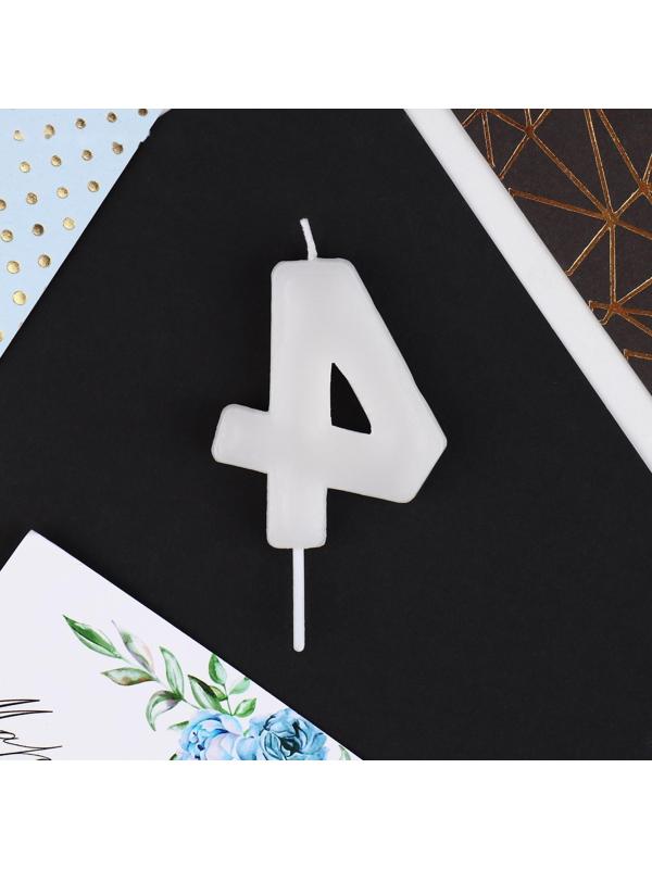 Свеча-цифра в торт «4», мрамор