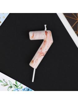 Свеча-цифра в торт «7», мрамор