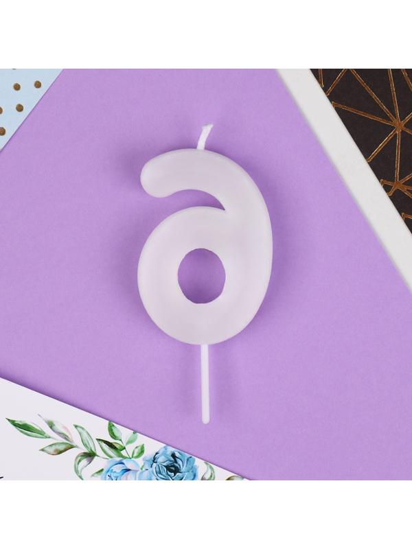 Свеча в торт цифра «6», звёздочки