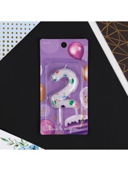 Свеча в торт цифра «2», с шарами