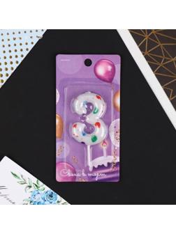 Свеча в торт цифра «3», с шарами