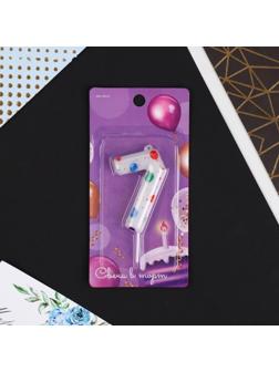 Свеча в торт цифра «7», с шарами