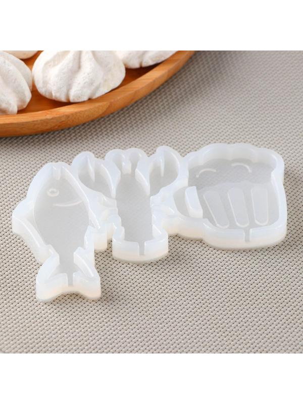 Силиконовая форма «Пивной набор», 13,5×8,5×0,9 см, рыба 7,5×3 см, кружка 6×5 см, рак 6,5×5 см, цвет прозрачный