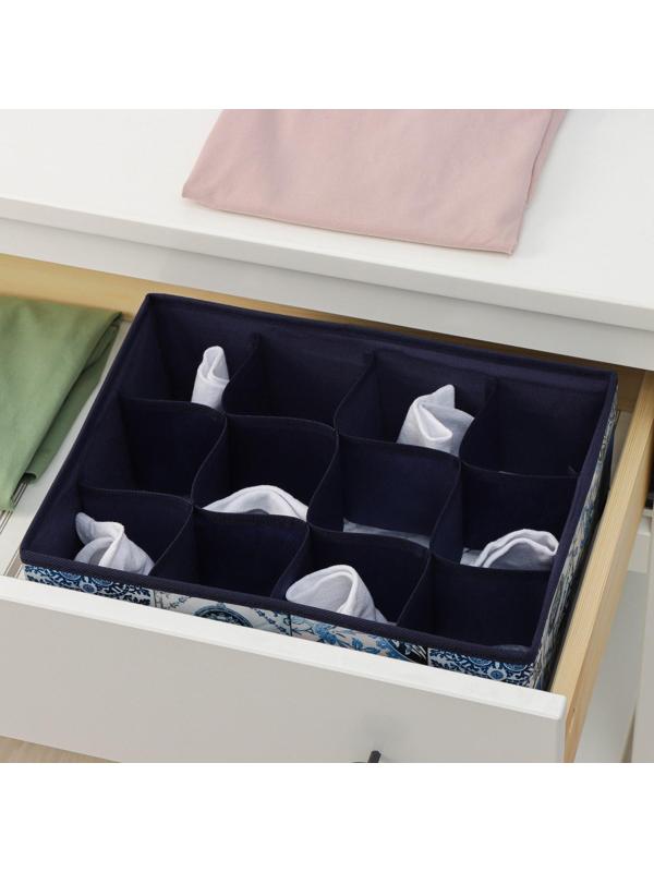 Органайзер для хранения белья Доляна «Мозаика», 12 отделений, 32×24×12 см, цвет синий