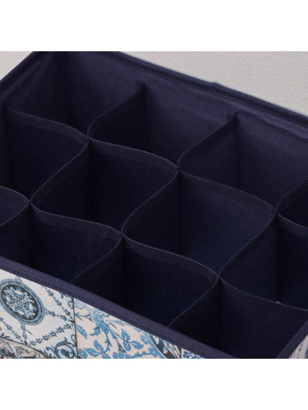 Органайзер для хранения белья Доляна «Мозаика», 12 отделений, 32×24×12 см, цвет синий