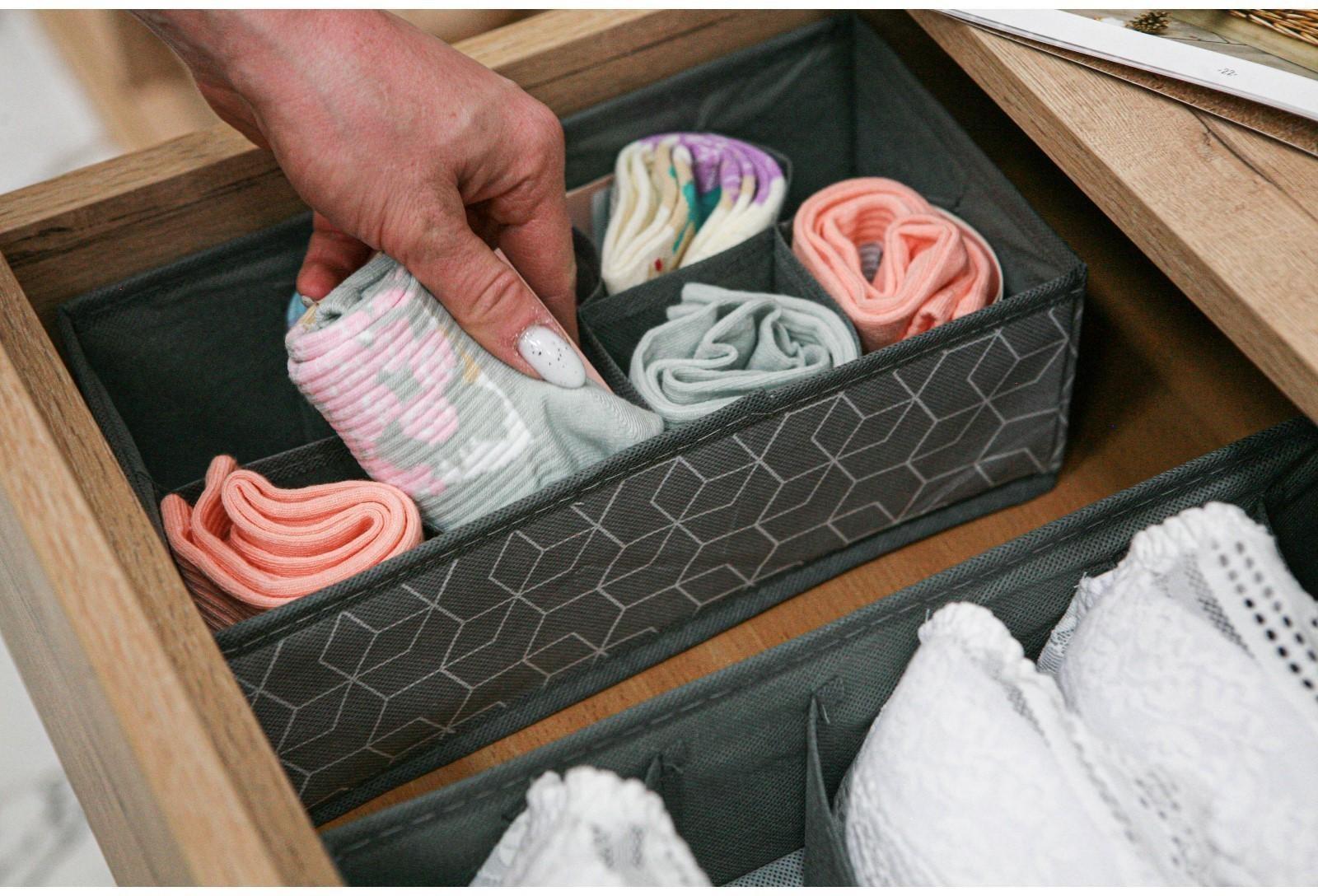 Органайзер для хранения белья Доляна «Фора», 8 отделений, 28×14×10 см, цвет серый