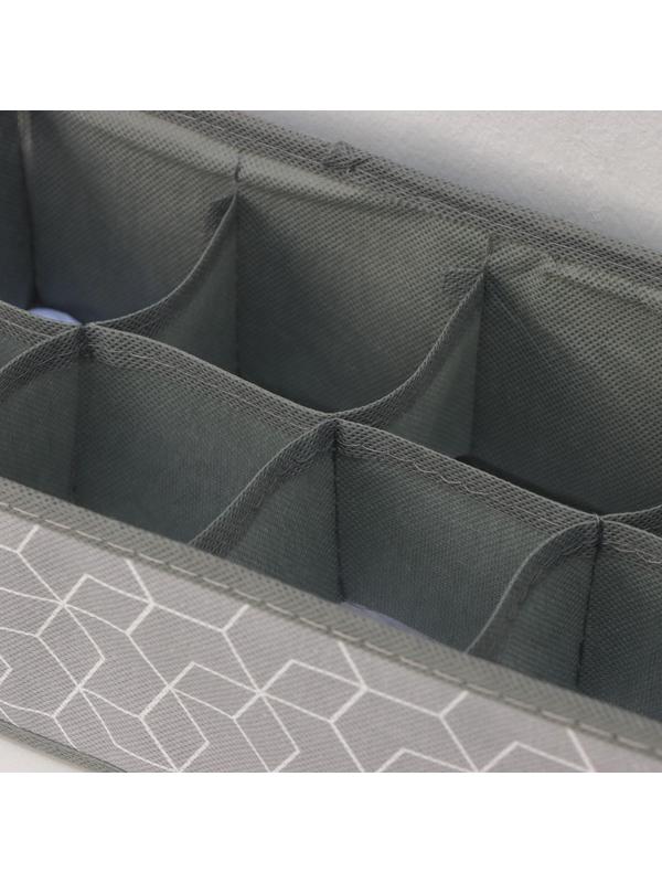 Органайзер для хранения белья Доляна «Фора», 8 отделений, 28×14×10 см, цвет серый