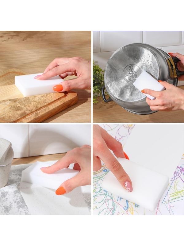 Набор губок меламиновых для удаления пятен Доляна, 10+2 шт, 9×6×2 см