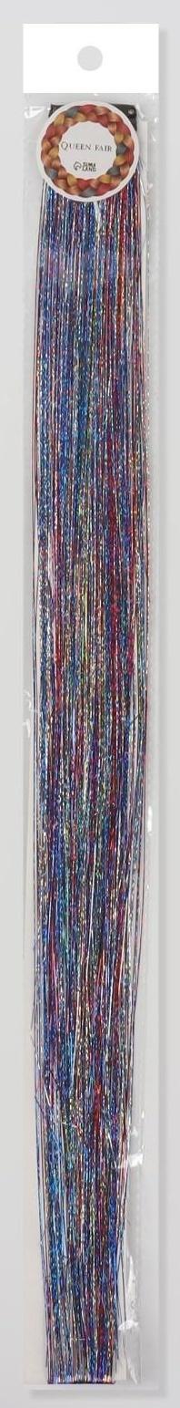 Прядь для волос, дождик, на заколке, 50 см, разноцветная