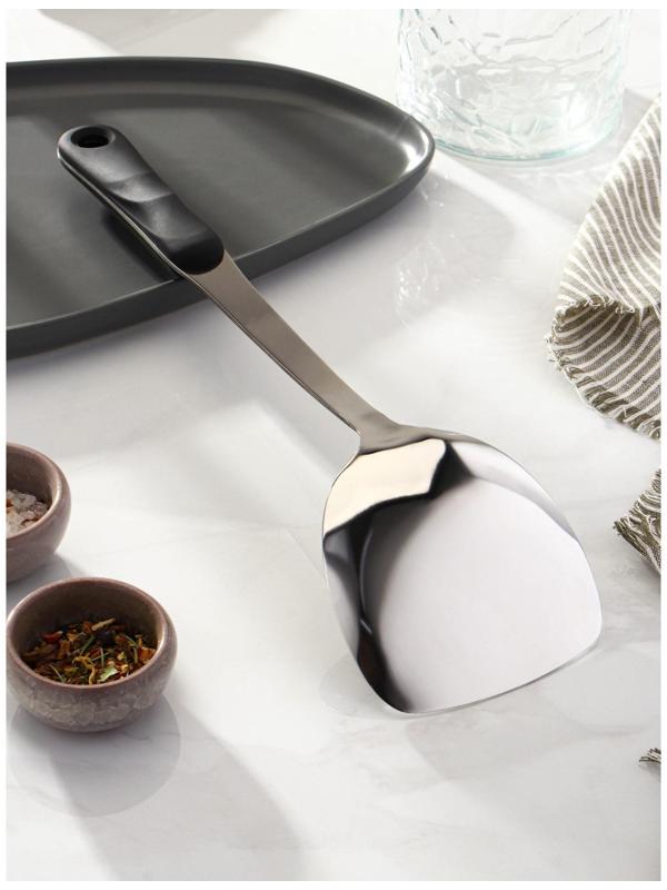 Лопатка из нержавеющей стали Доляна Home, 37,5×10 см, толщина 3 мм