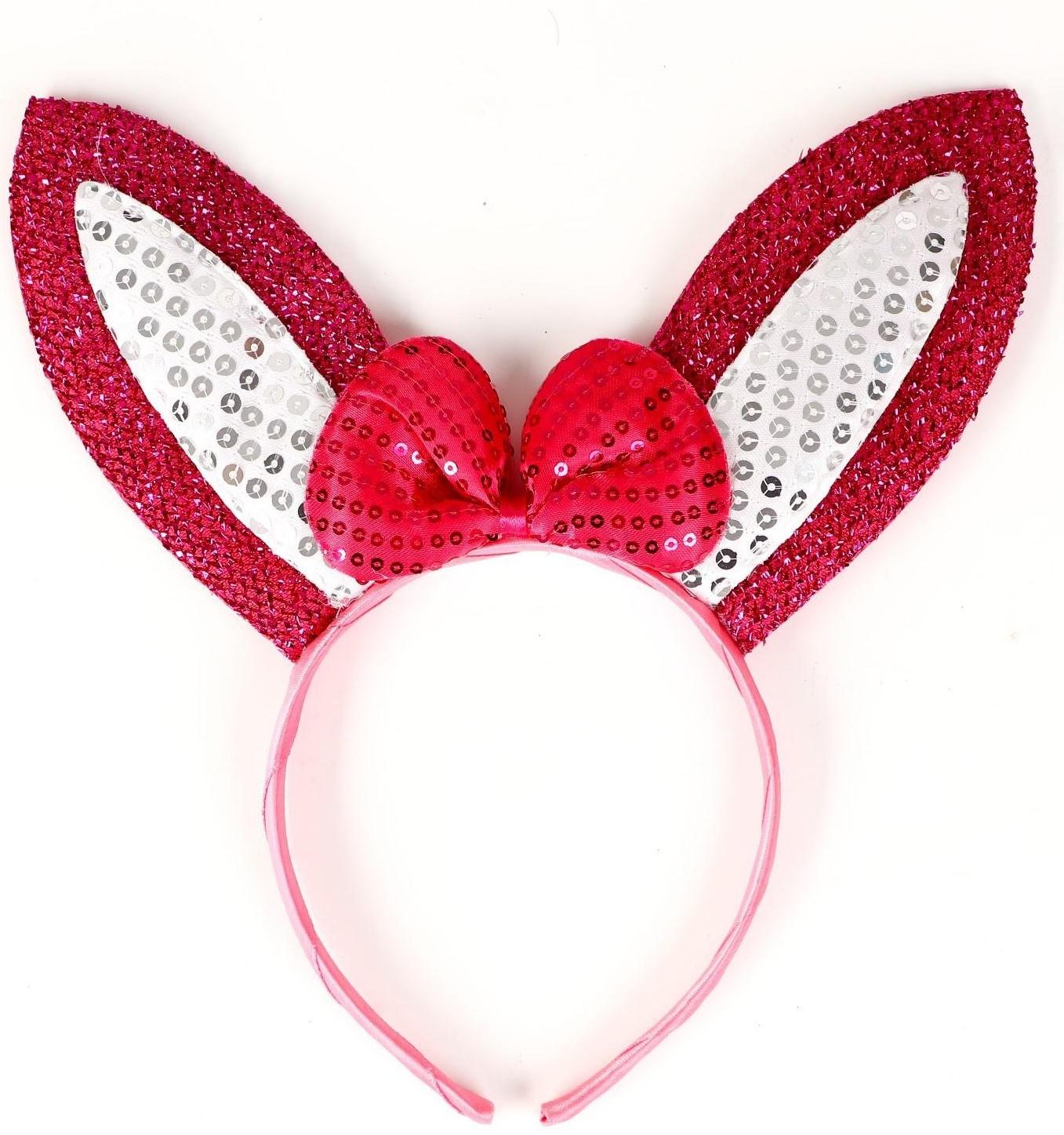 Карнавальный ободок «Зайка» с бантиком, цвета МИКС