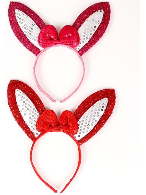 Карнавальный ободок «Зайка» с бантиком, цвета МИКС