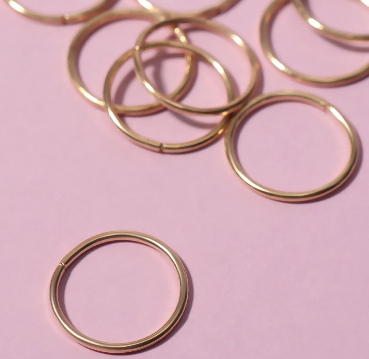 Декор для волос «Кольца», d = 1,4 см, 10 шт, цвет золотистый