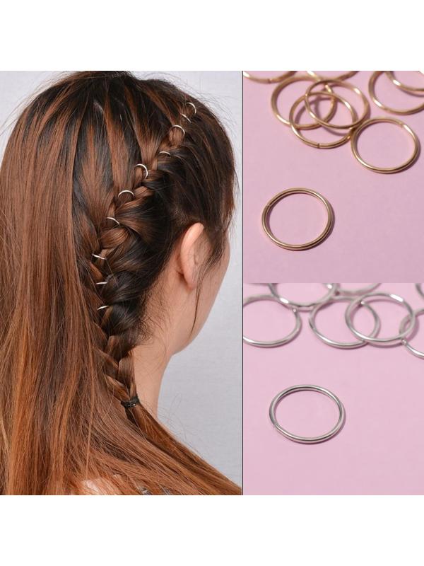 Декор для волос «Кольца», d = 1,4 см, 10 шт, цвет золотистый