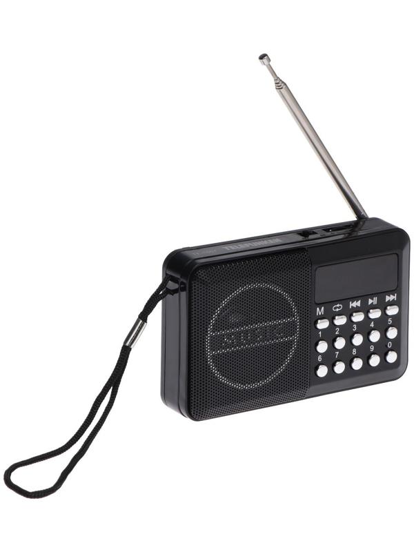 Радиоприемник Telefunken TF-1667, FM+ 87.5 МГц - 108 МГц, MP3, USB, microSD,800 мАч, чёрный