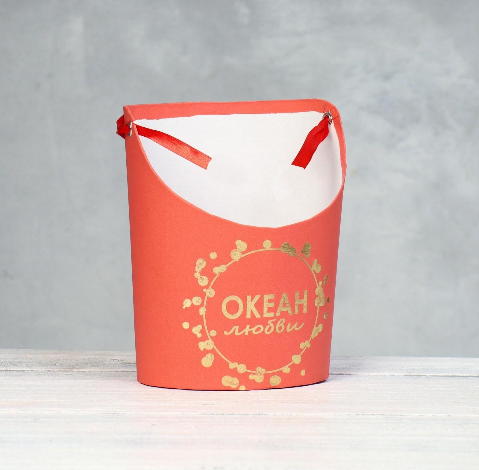 Переноска для цветов, ваза Овал с тиснением 