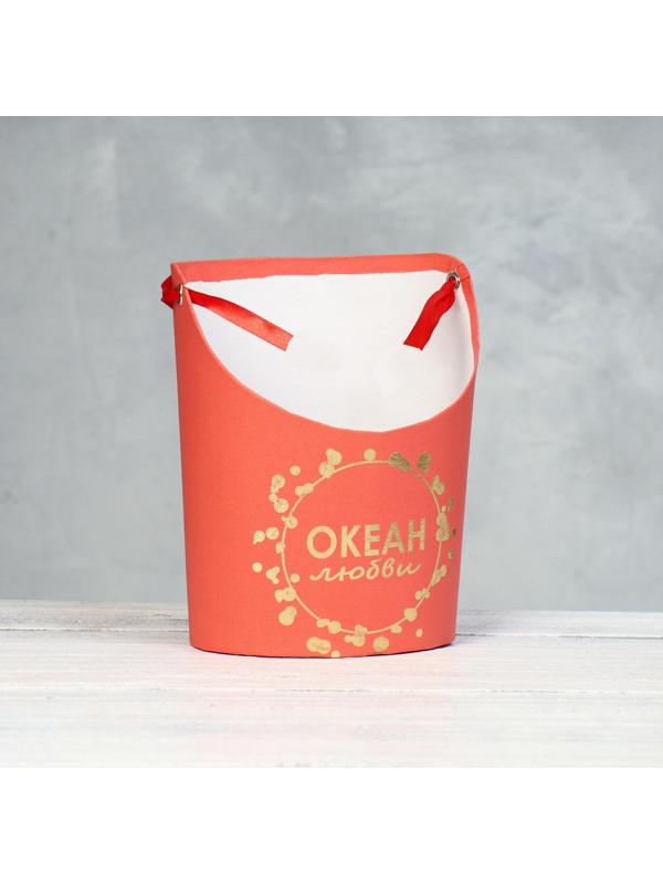 Переноска для цветов, ваза Овал с тиснением 