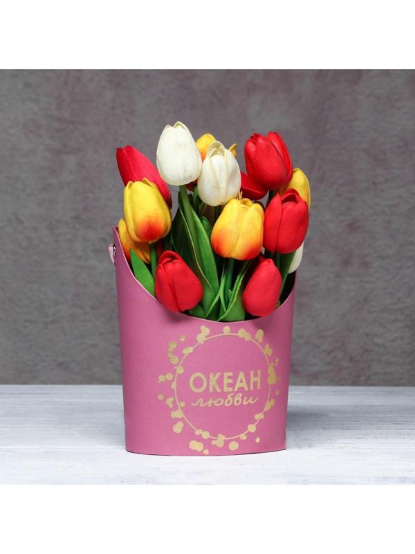 Переноска для цветов, ваза Овал с тиснением 