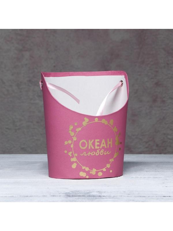 Переноска для цветов, ваза Овал с тиснением 