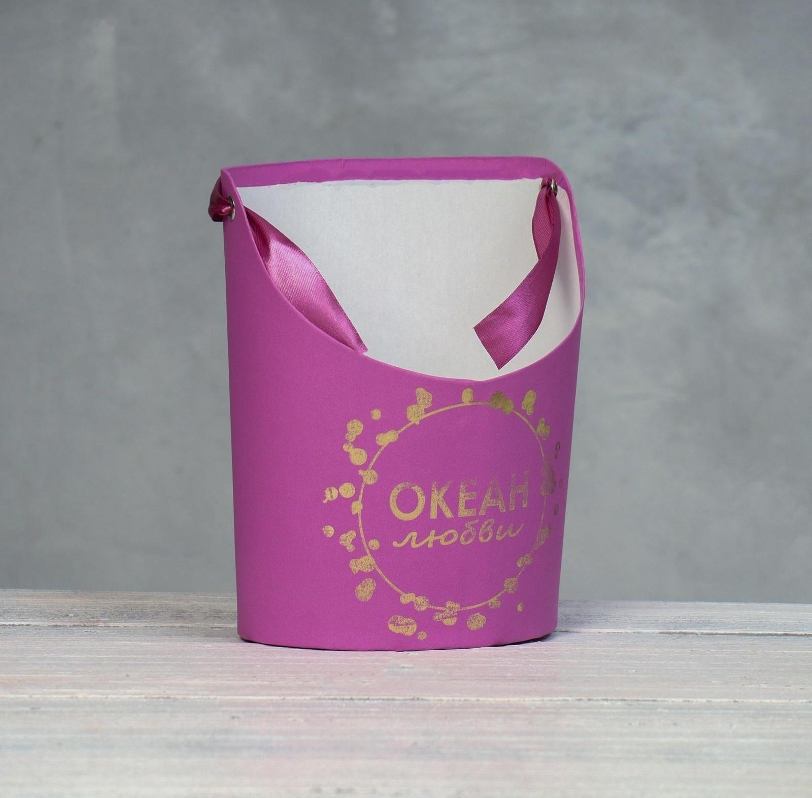 Переноска для цветов, ваза Овал с тиснением 