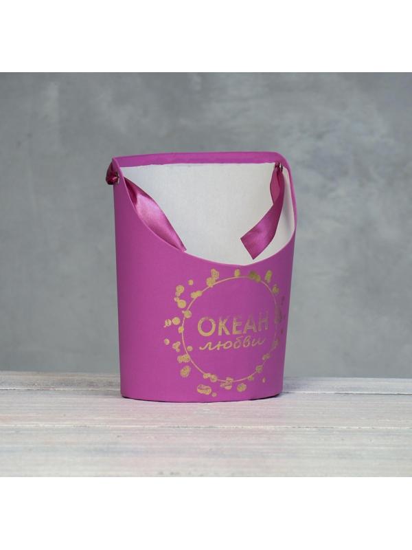 Переноска для цветов, ваза Овал с тиснением 