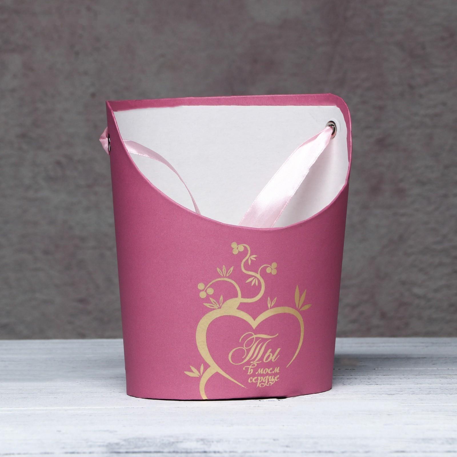 Переноска для цветов, ваза Овал с тиснением 