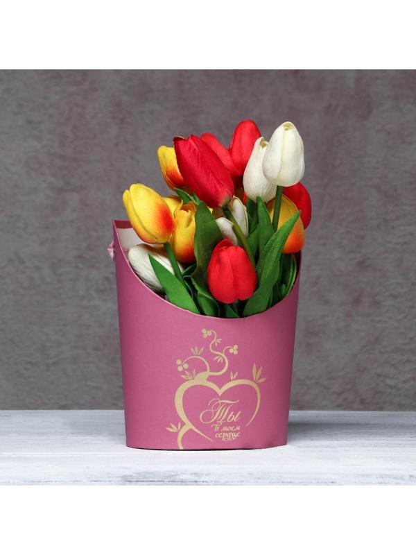 Переноска для цветов, ваза Овал с тиснением 