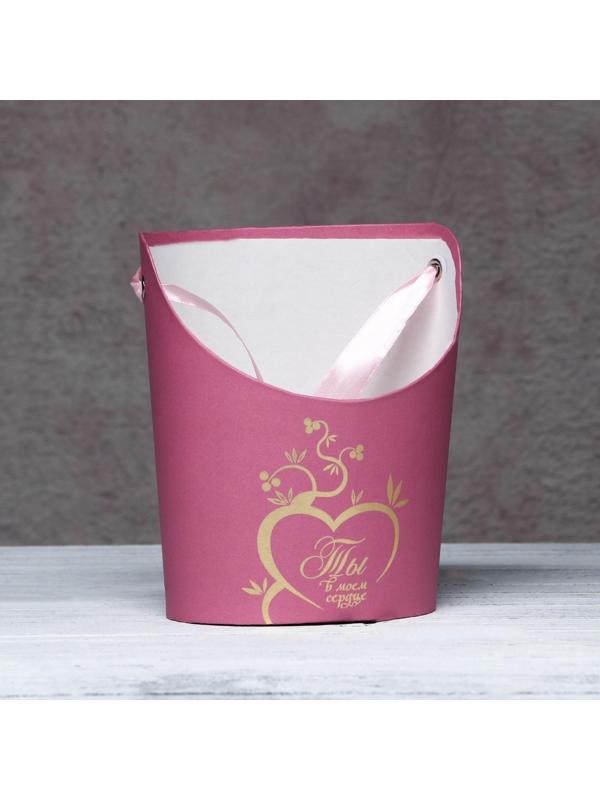 Переноска для цветов, ваза Овал с тиснением 