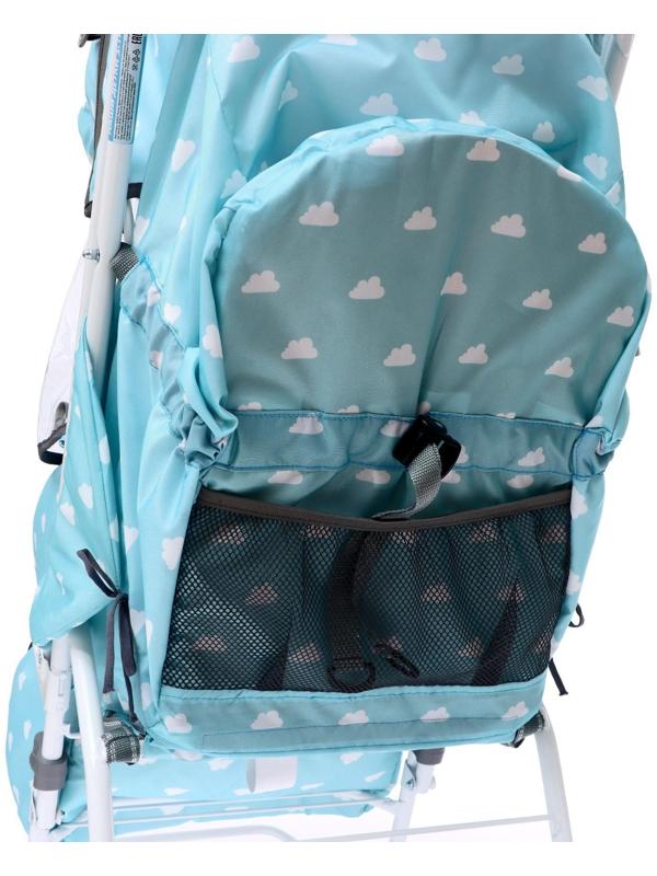 Санки-коляска «Наши детки 3-1К», принт с облачками, цвет голубой
