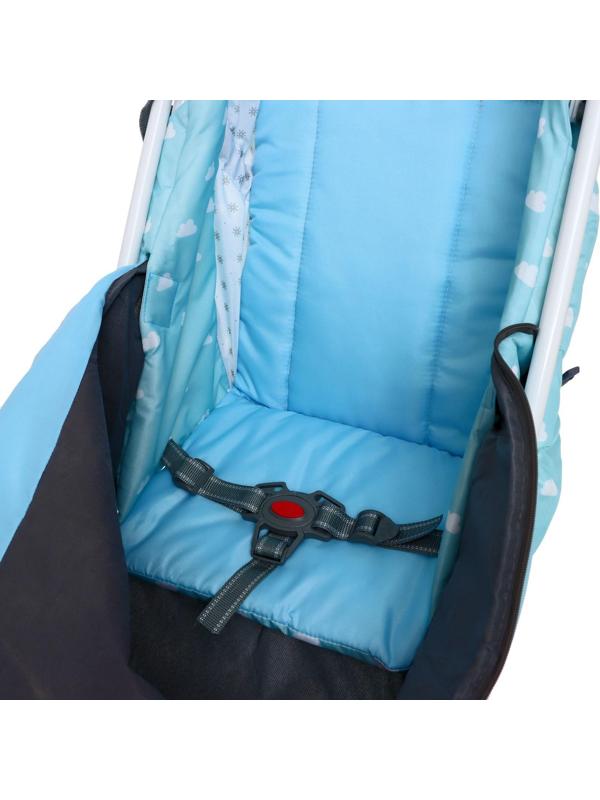 Санки-коляска «Наши детки 3-1К», принт с облачками, цвет голубой