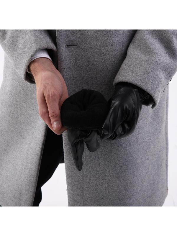 Перчатки мужские, безразмерные, с утеплителем, цвет чёрный