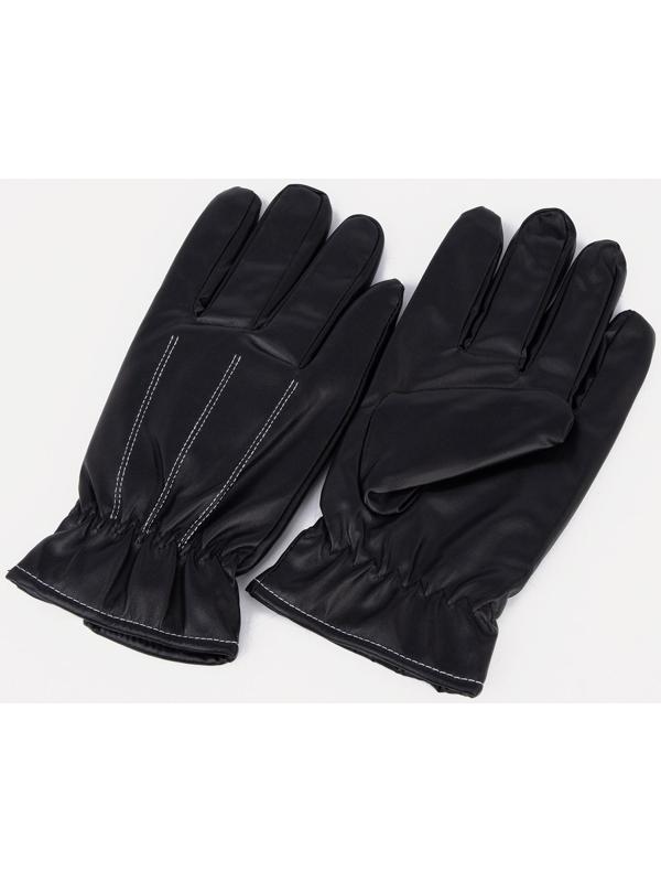 Перчатки мужские, безразмерные, с утеплителем, цвет чёрный